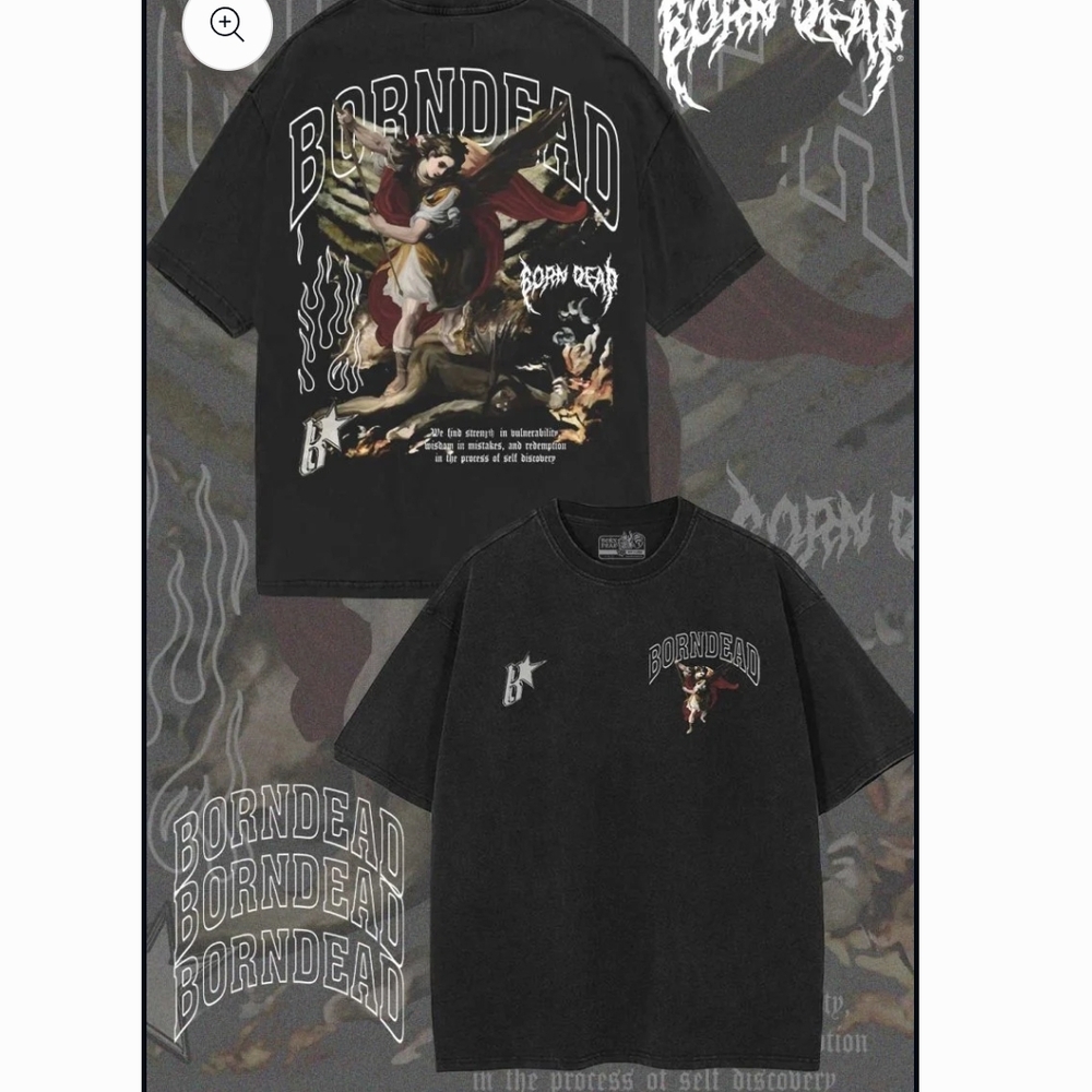 Black Graphic T-Shirt with Artistic Print